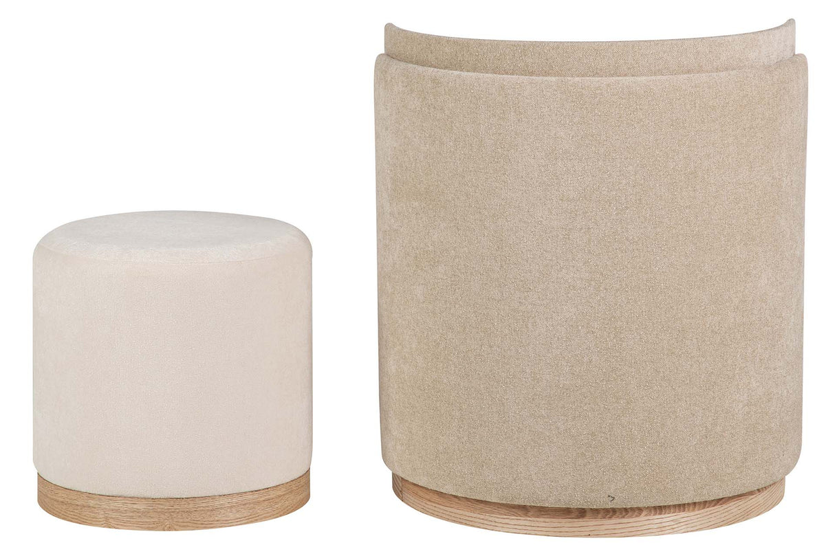 SET BUTACA Y PUFF VELVET 61x61x70 40x40x40 CM