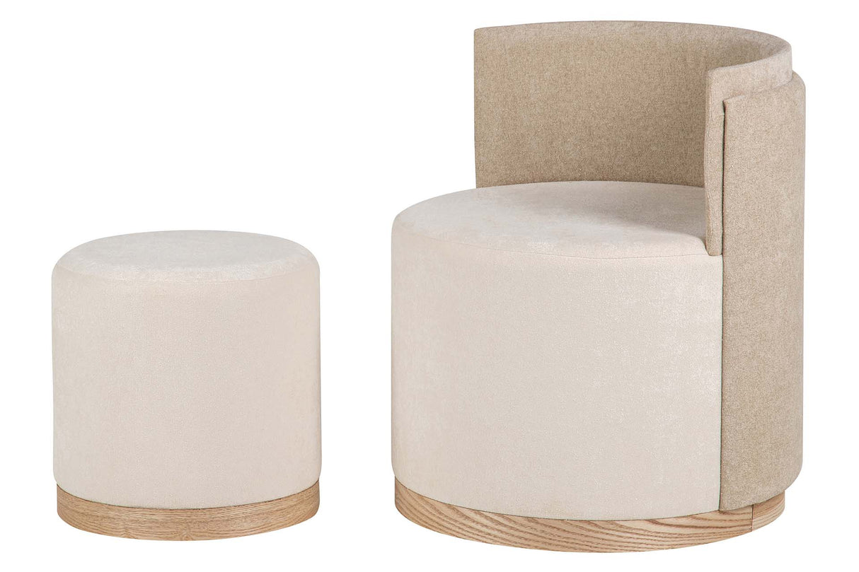 SET BUTACA Y PUFF VELVET 61x61x70 40x40x40 CM