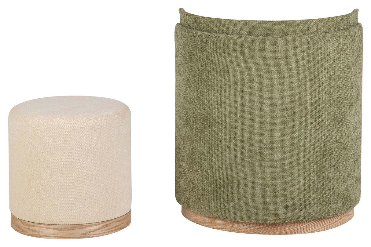 SET BUTACA Y PUFF VELVET 61x61x70 40x40x40 CM