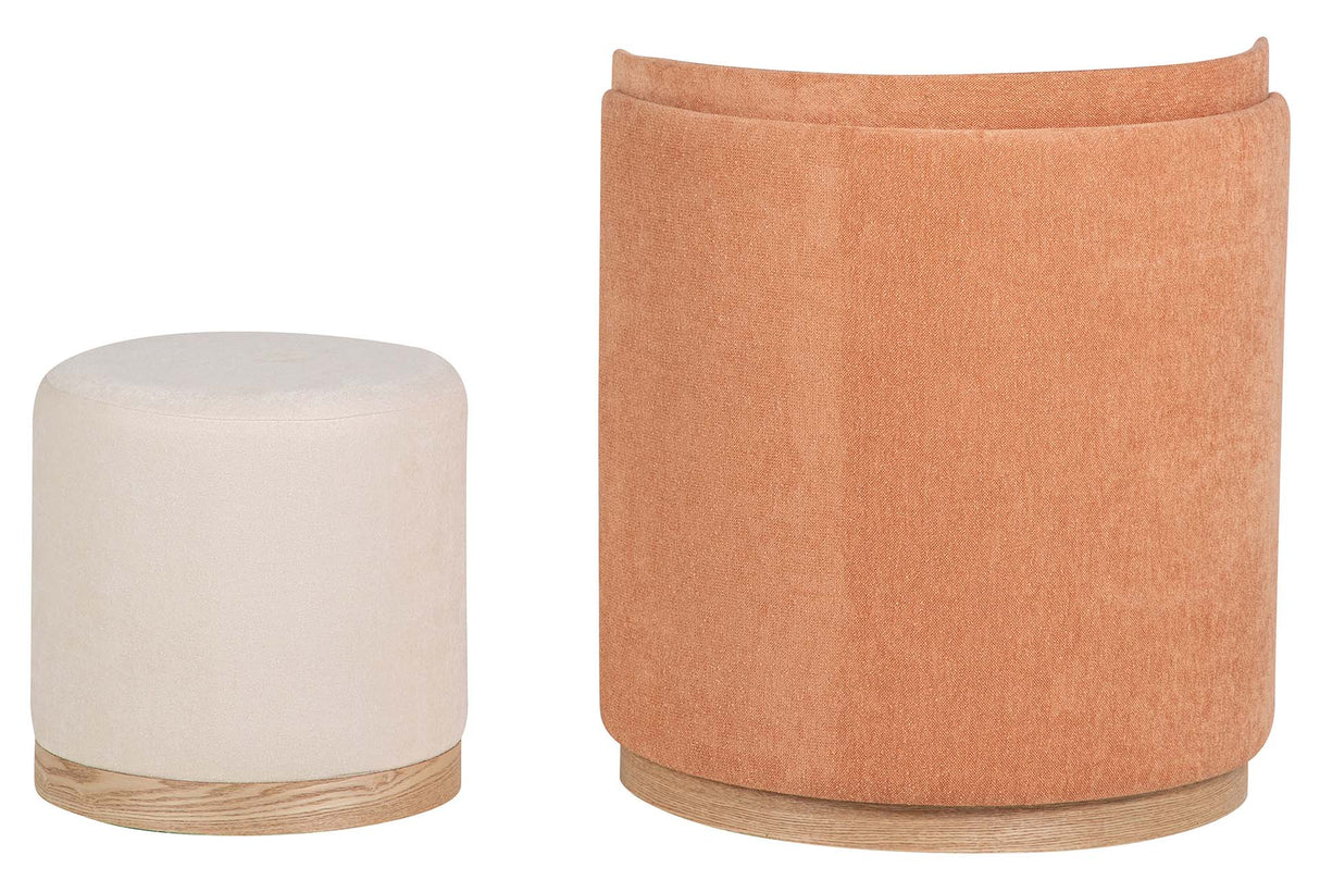 SET BUTACA Y PUFF VELVET 61x61x70 40x40x40 CM