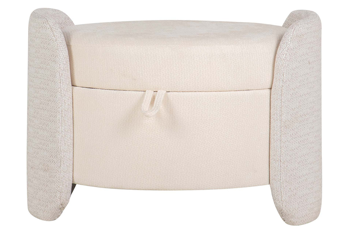 PUFF VELVET CHENILLA BEIGE 70x54x48 CM