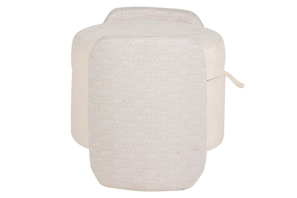 PUFF VELVET CHENILLA BEIGE 70x54x48 CM