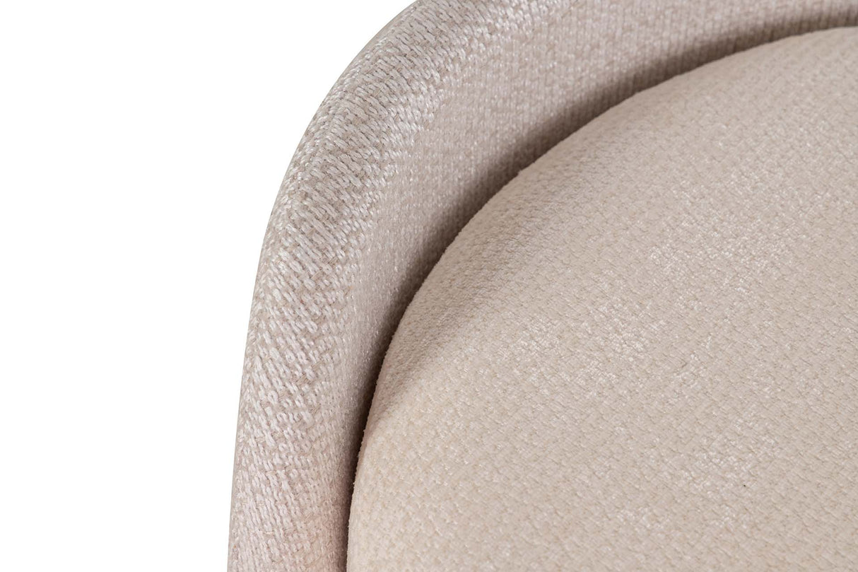 PUFF VELVET CHENILLA BEIGE 70x54x48 CM