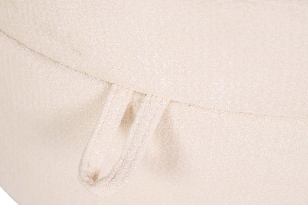 PUFF VELVET CHENILLA BEIGE 70x54x48 CM