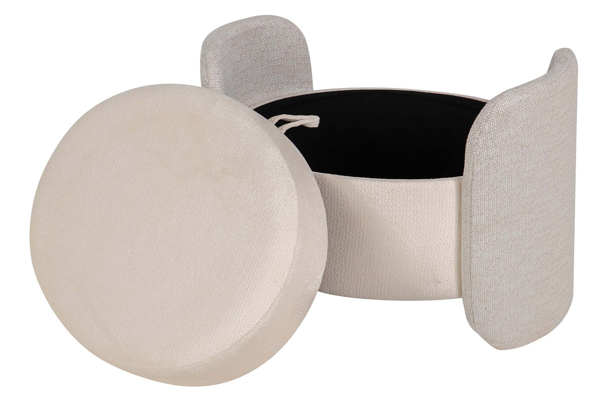 PUFF VELVET CHENILLA BEIGE 70x54x48 CM