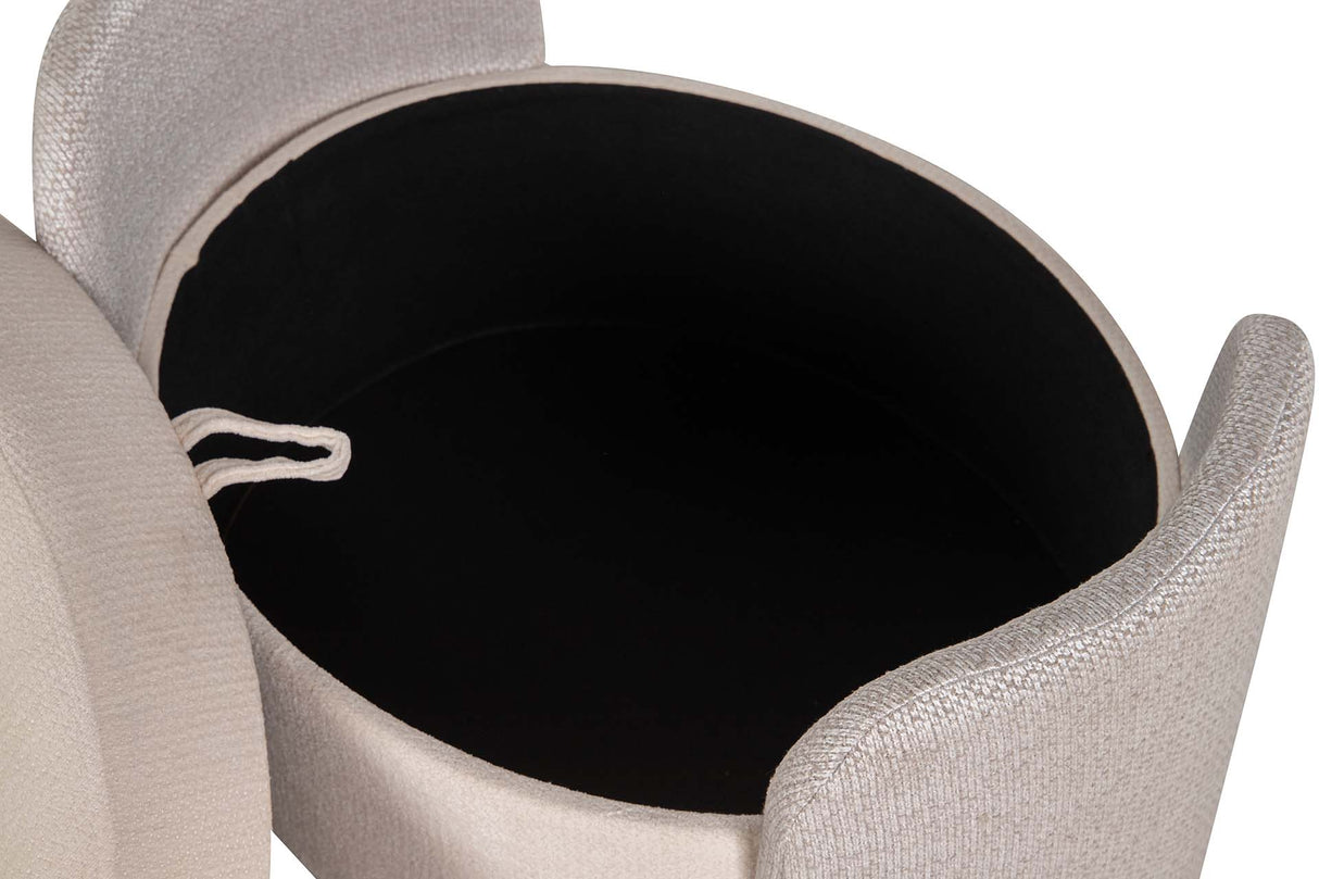 PUFF VELVET CHENILLA BEIGE 70x54x48 CM