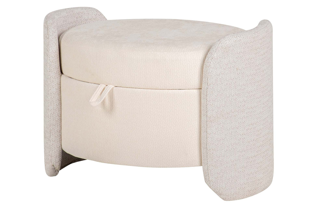 PUFF VELVET CHENILLA BEIGE 70x54x48 CM