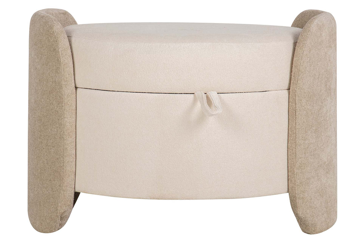 PUFF VELVET CHENILLE BEIGE 70x54x48 CM