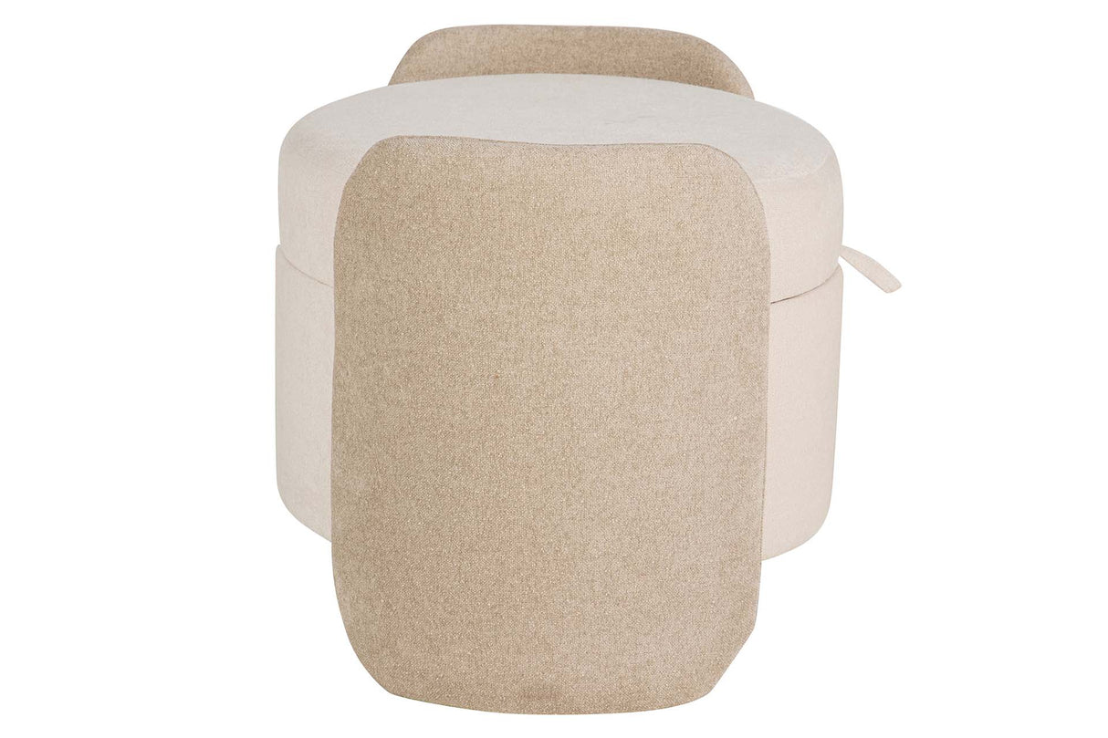 PUFF VELVET CHENILLE BEIGE 70x54x48 CM