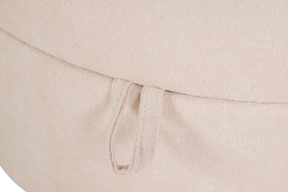 PUFF VELVET CHENILLE BEIGE 70x54x48 CM