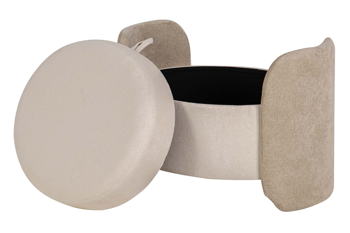 PUFF VELVET CHENILLE BEIGE 70x54x48 CM