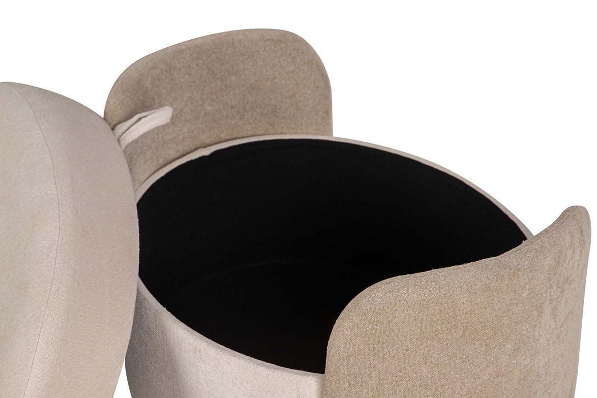 PUFF VELVET CHENILLE BEIGE 70x54x48 CM