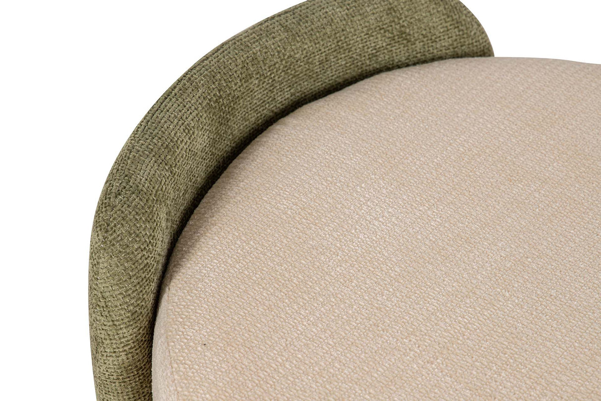 PUFF VELVET CHENILLE BLANCO VERDE 70x54x48 CM