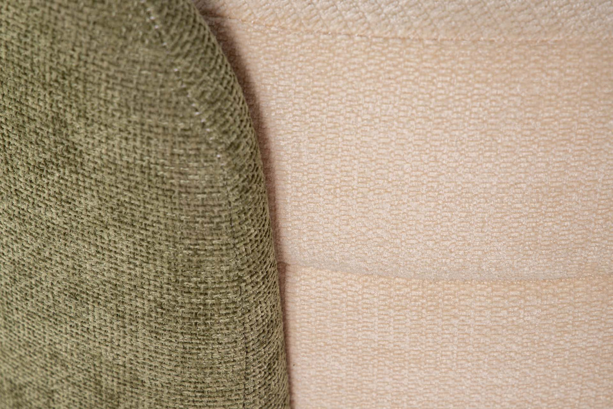 PUFF VELVET CHENILLE BLANCO VERDE 70x54x48 CM