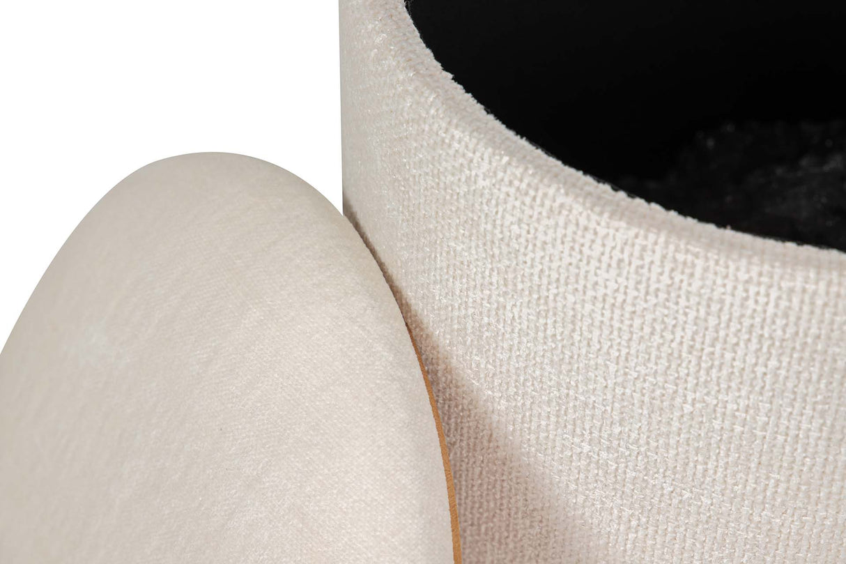 SET 2 PUFFS VELVET CHENILLA 36x36x44 31x31x38 CM