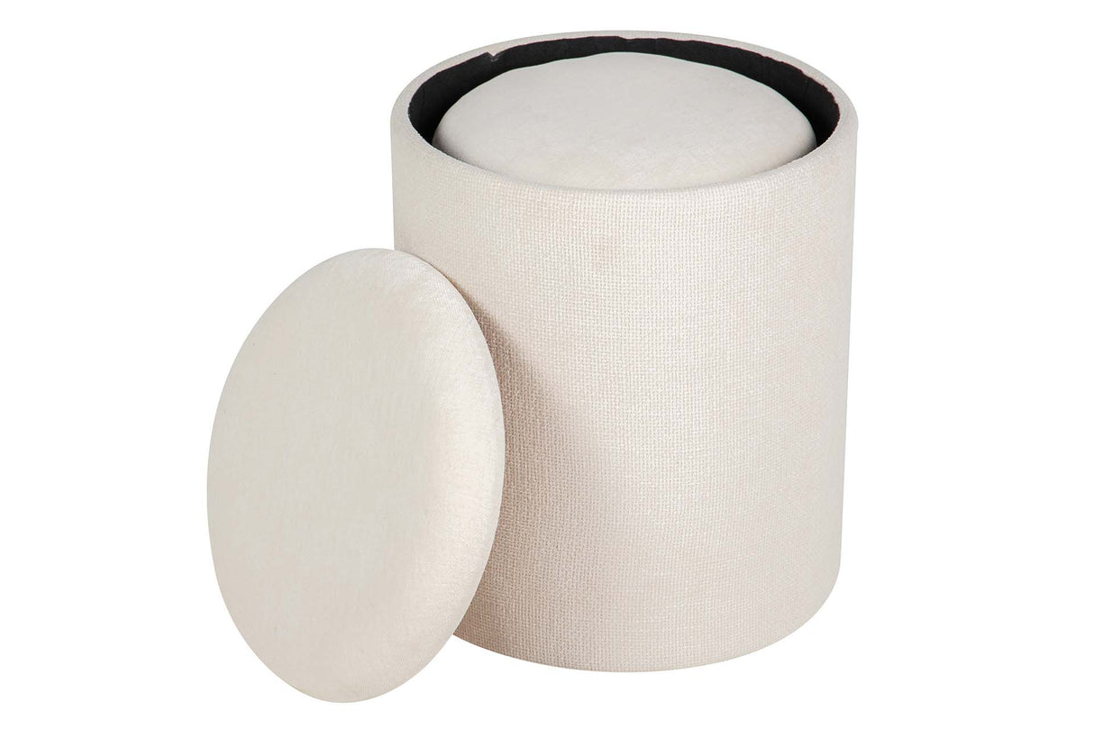 SET 2 PUFFS VELVET CHENILLA 36x36x44 31x31x38 CM