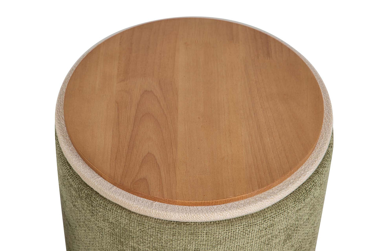 SET 2 PUFFS VELVET CHENILLA 36x36x44 31x31x38 CM