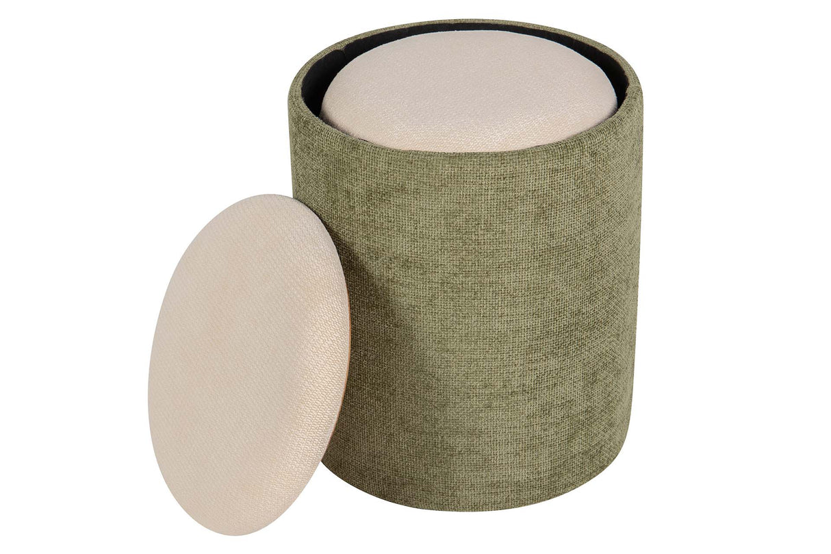 SET 2 PUFFS VELVET CHENILLA 36x36x44 31x31x38 CM