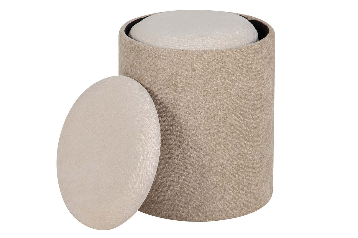 SET 2 PUFFS VELVET CHENILLA 36x36x44 31x31x38 CM