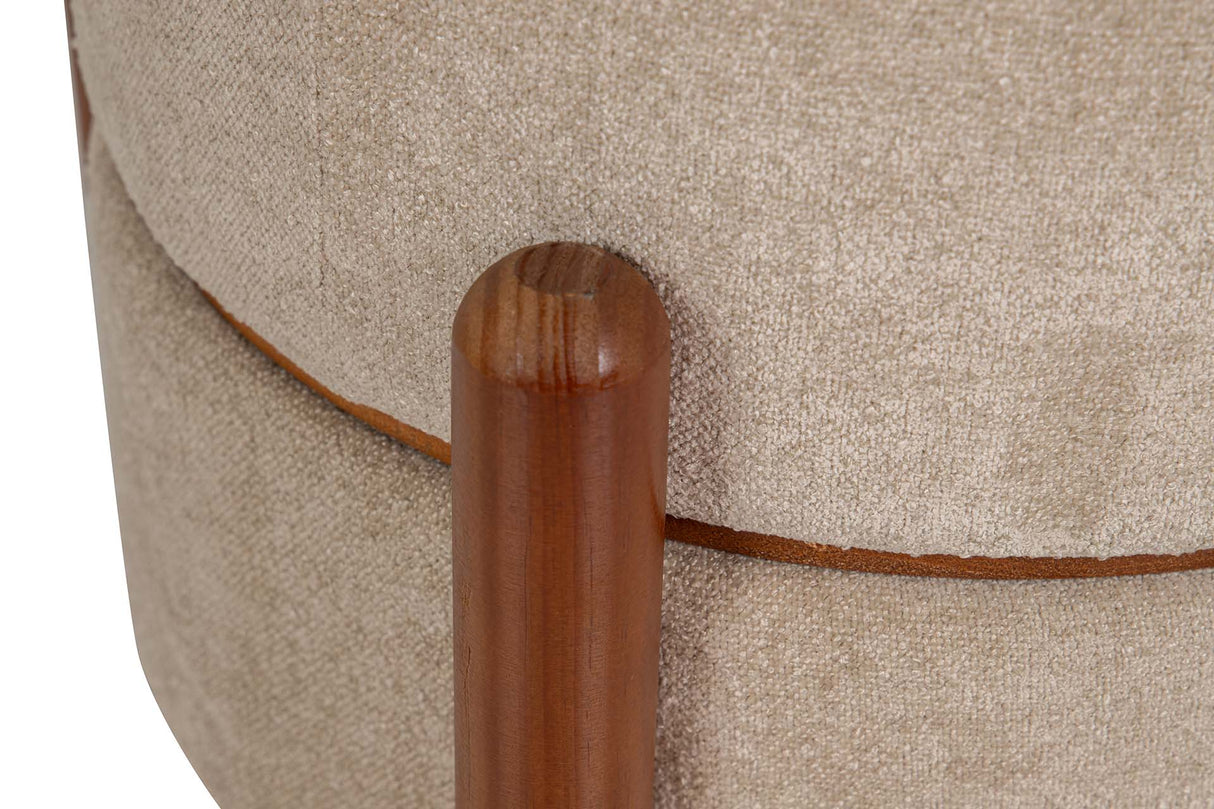 PUFF MADERA BOUCLE GRIS 40x40x45 CM