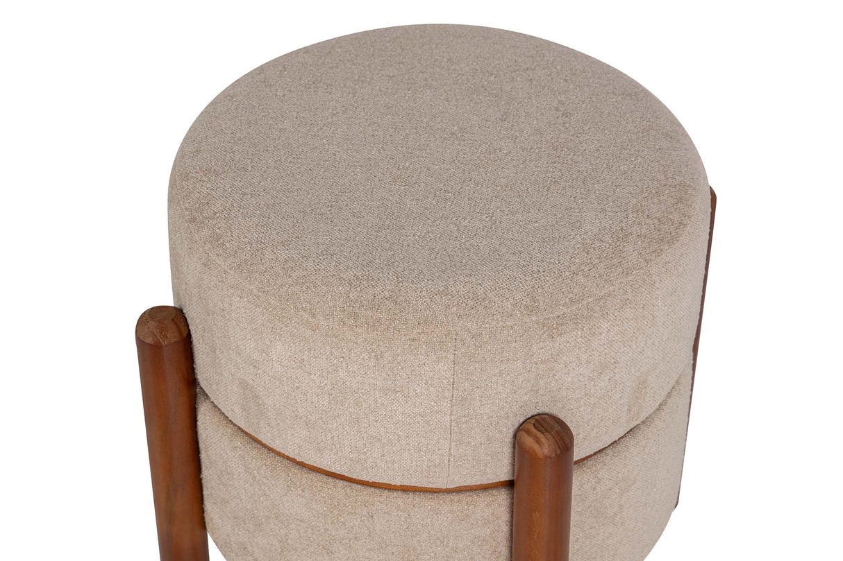 PUFF MADERA BOUCLE GRIS 40x40x45 CM