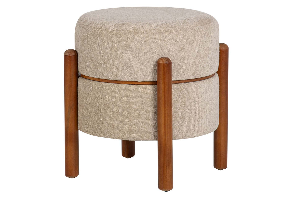 PUFF MADERA BOUCLE GRIS 40x40x45 CM