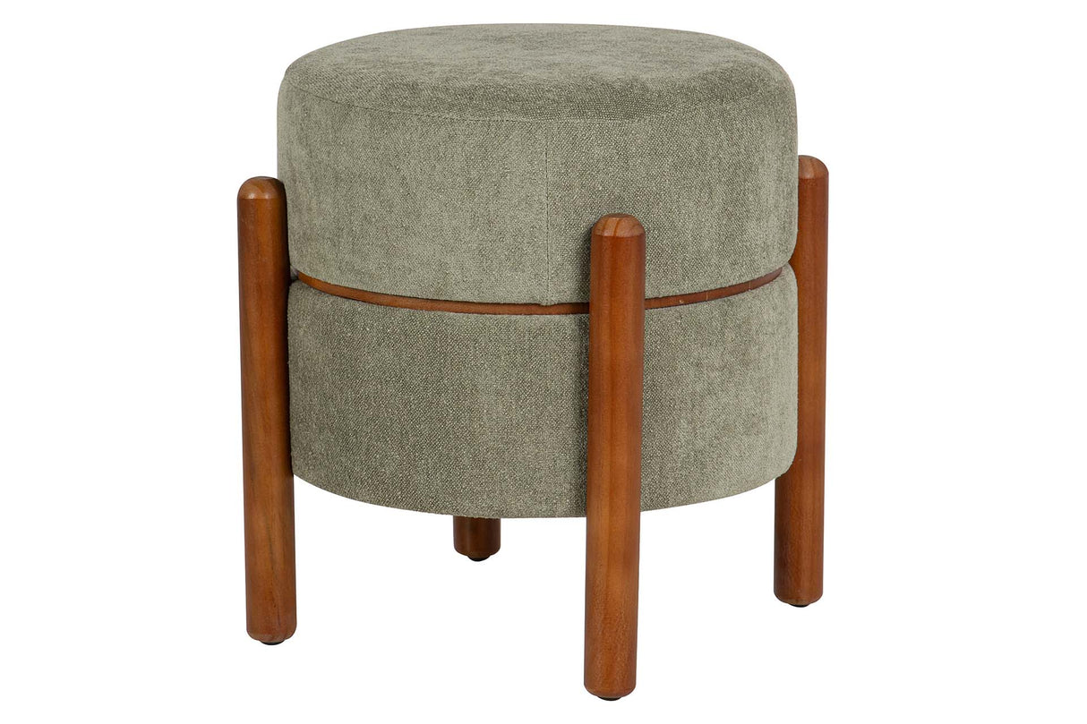 PUFF MADERA VELVET VERDE 40x40x45 CM