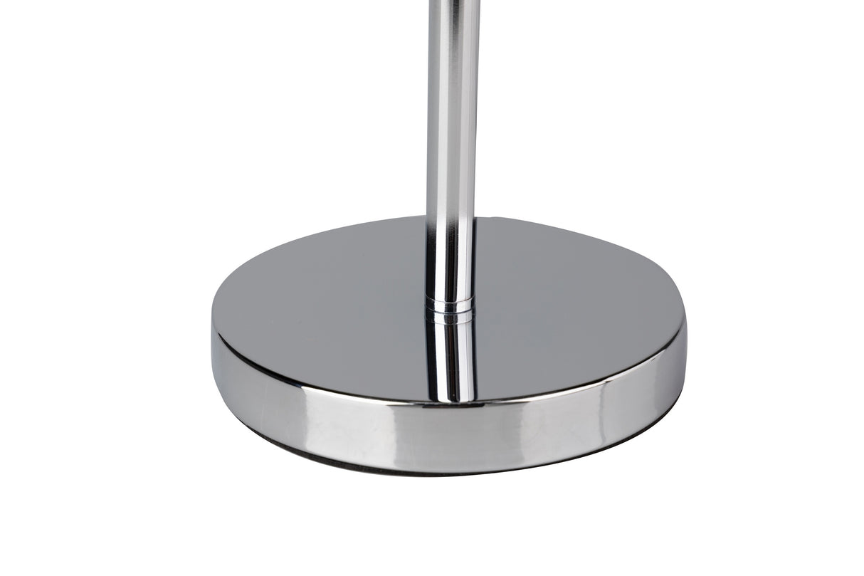 Lampada da tavolo in metallo argento bianco 32x32x52cm