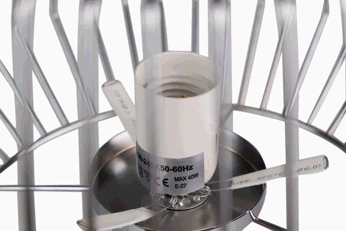 Lampada da tavolo in metallo argento bianco 32x32x52cm