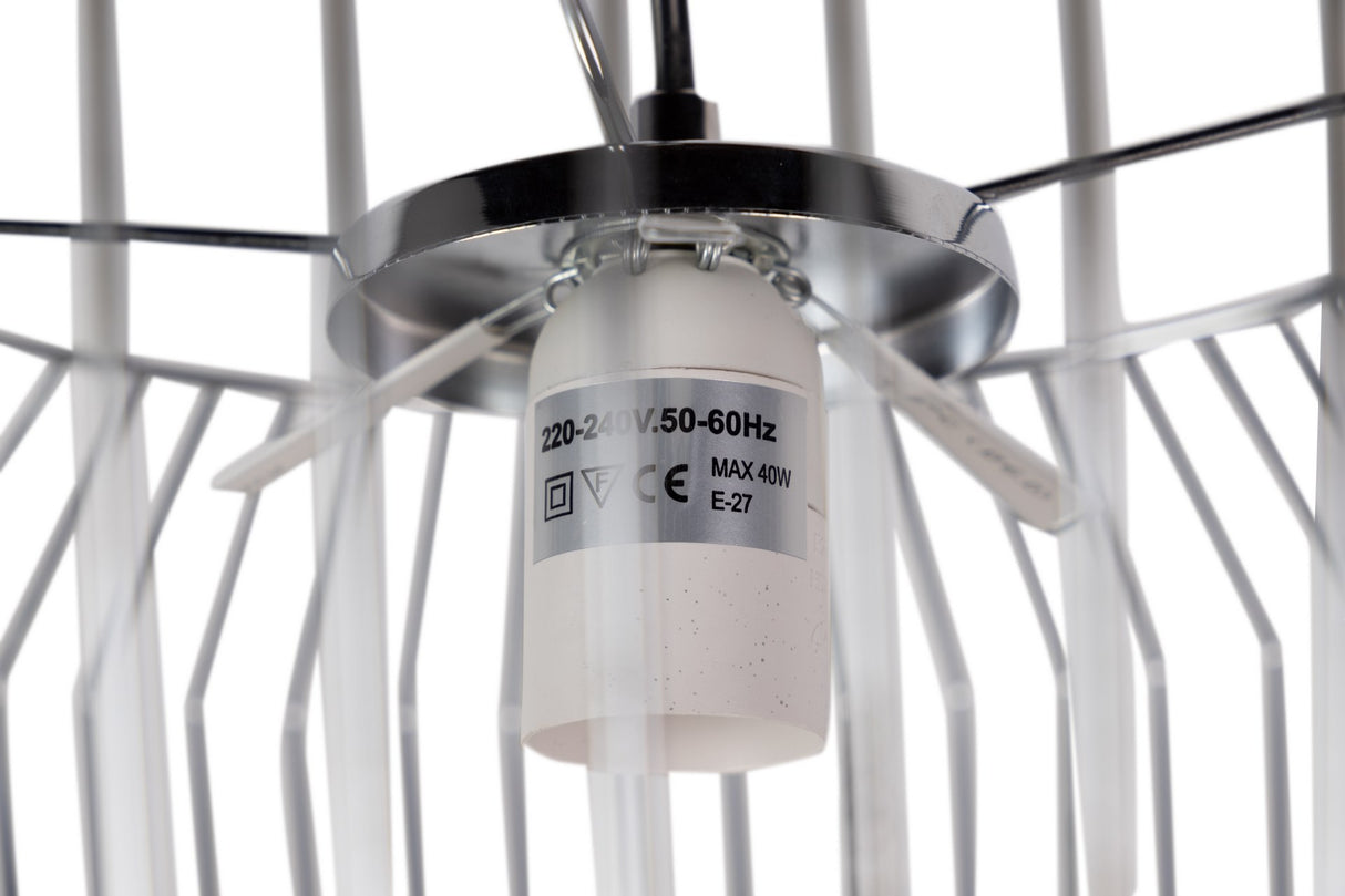 Lâmpada de telhado de metal de prata branco 38x38x23 cm