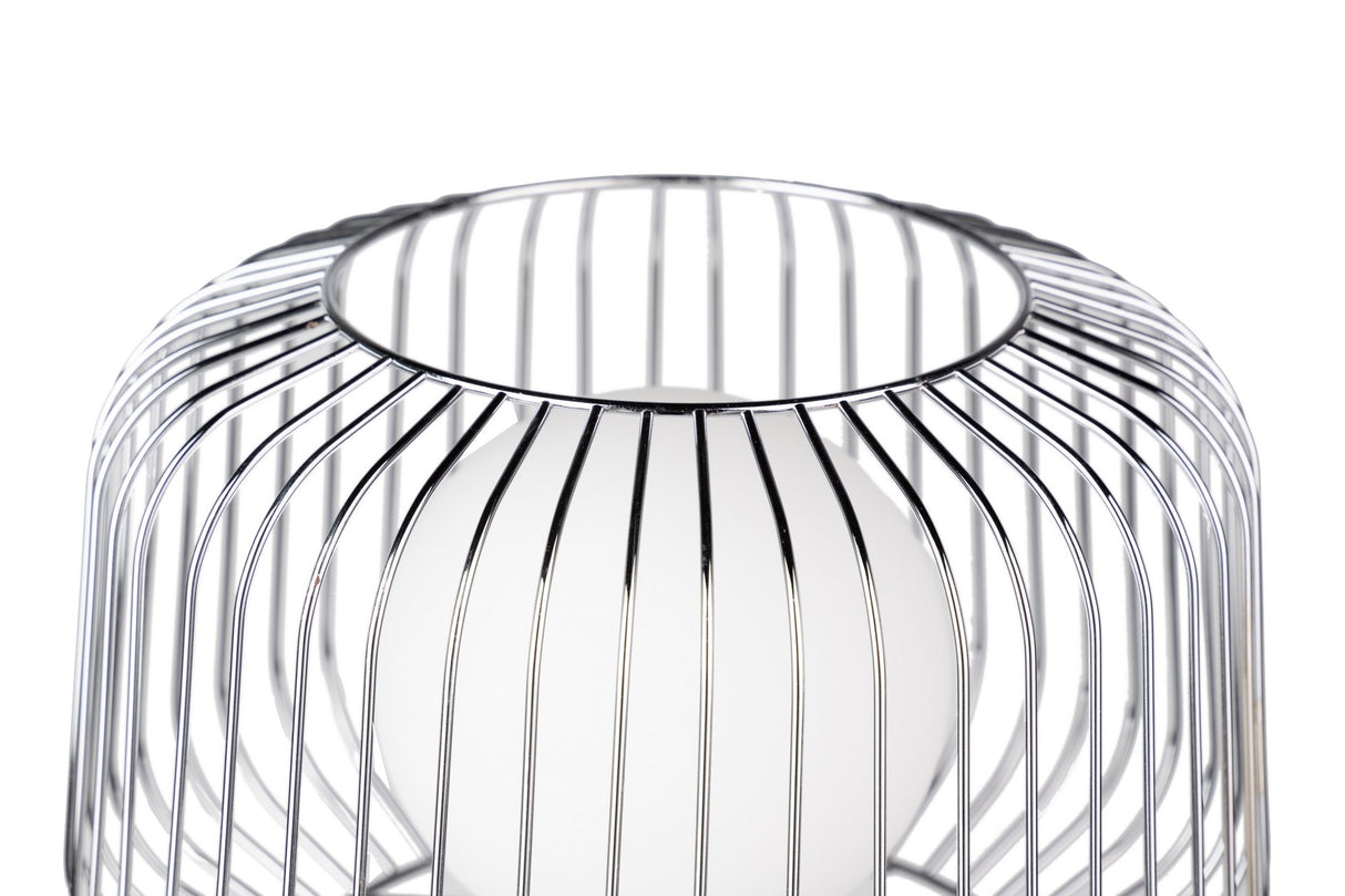 Lâmpada de mesa de metal de prata branca 32x32x52cm