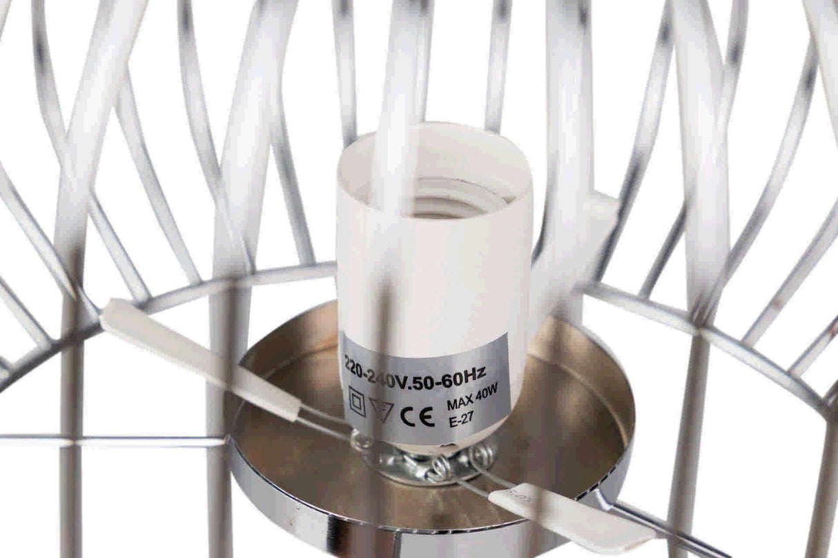 Lâmpada de mesa de metal de prata branca 32x32x52cm