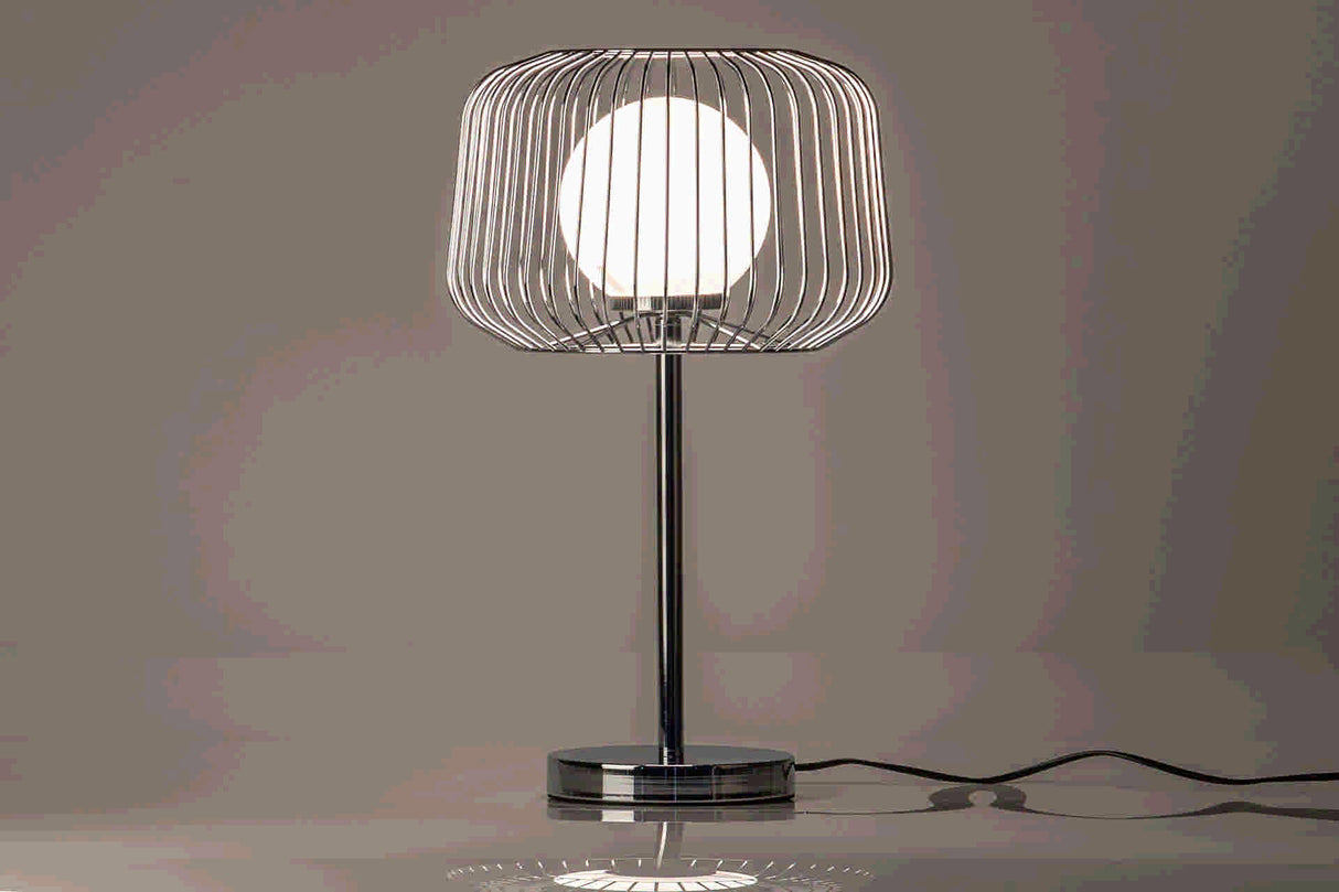 Lâmpada de mesa de metal de prata branca 32x32x52cm