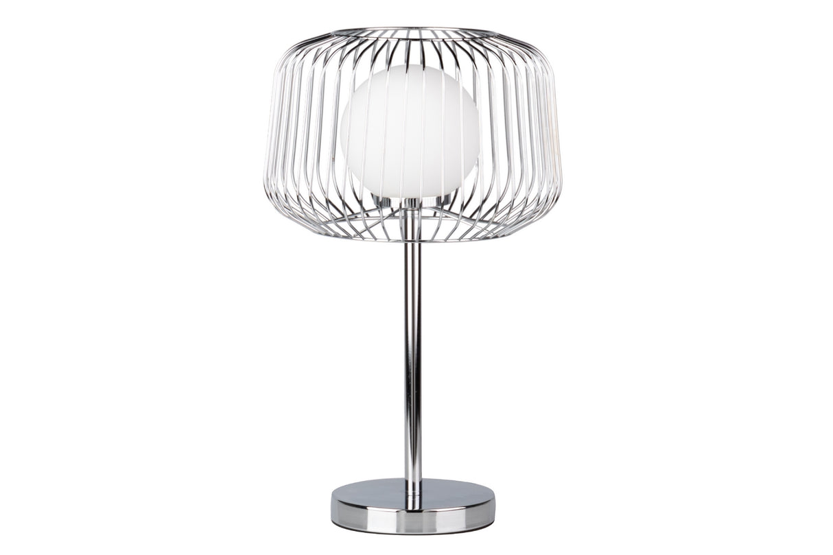 Lâmpada de mesa de metal de prata branca 32x32x52cm