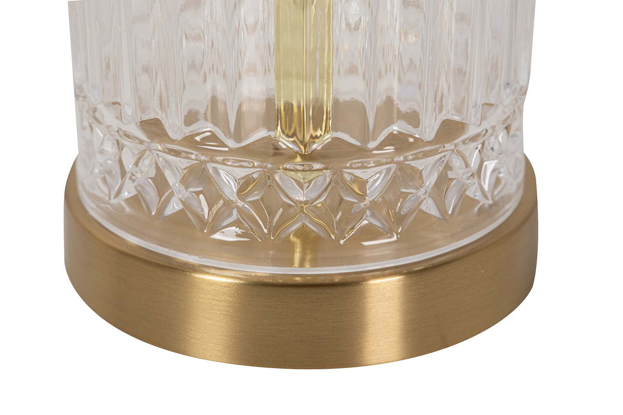 LAMPARA SOBREMESA METAL CRISTAL 38x38x62 CM