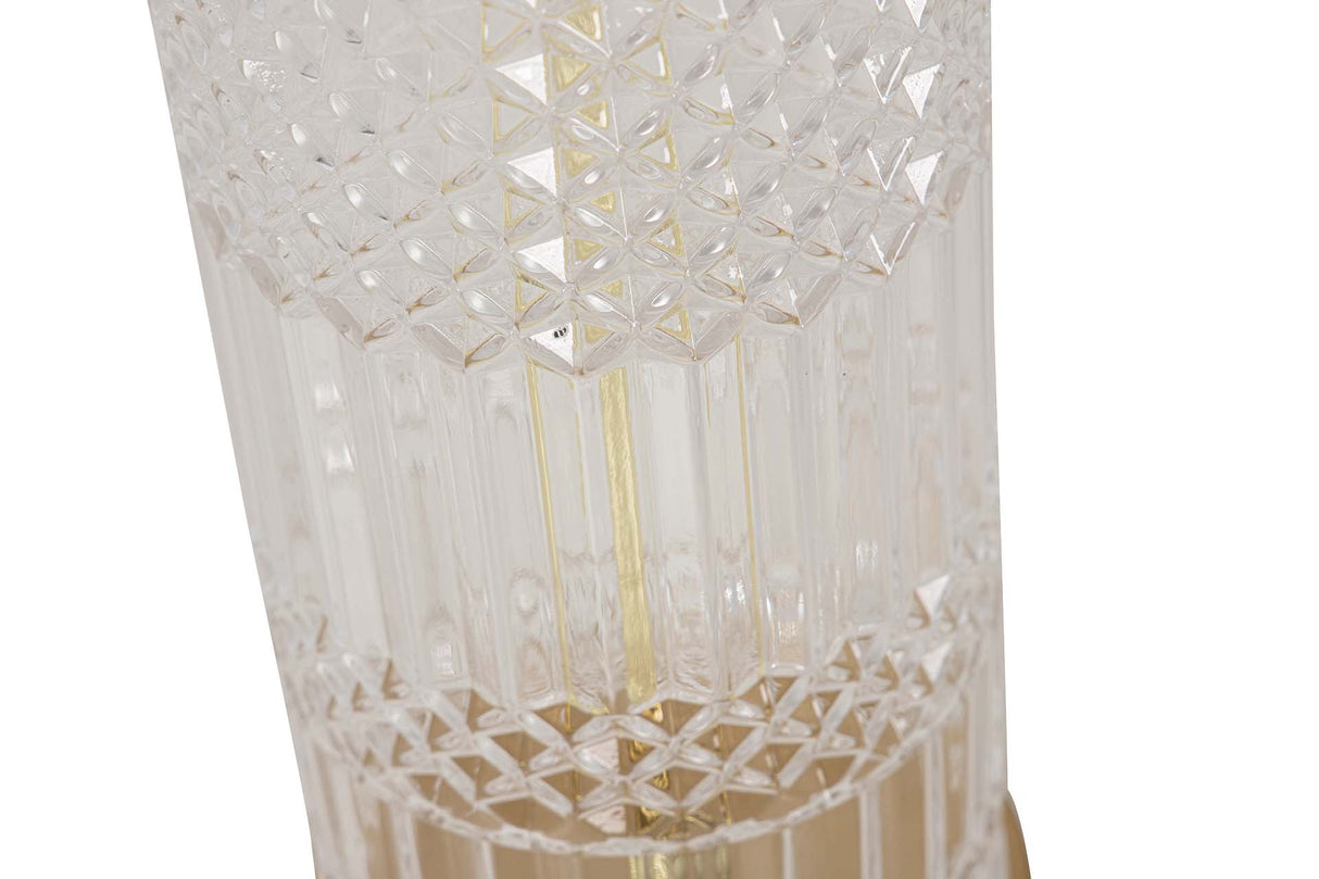 LAMPARA SOBREMESA METAL CRISTAL 38x38x62 CM