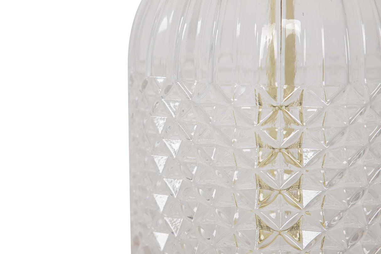 LAMPARA SOBREMESA METAL CRISTAL 38x38x62 CM