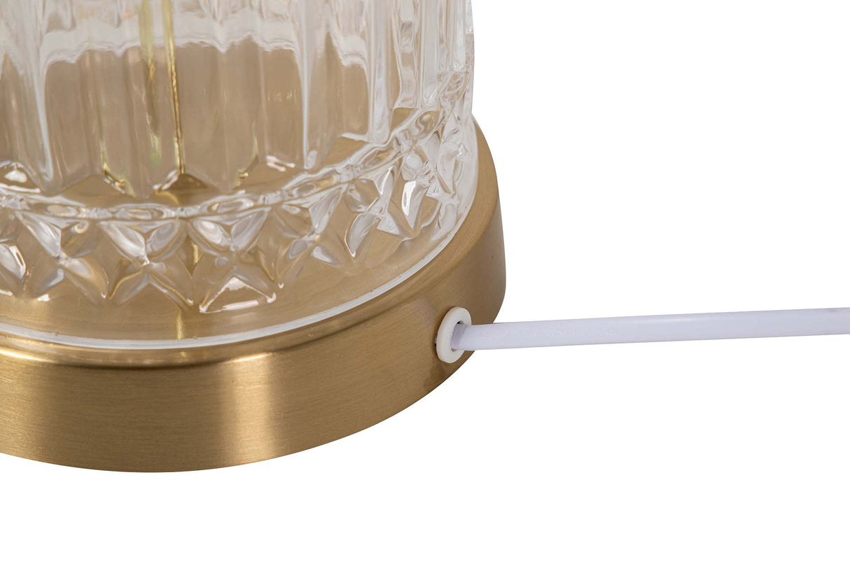 LAMPARA SOBREMESA METAL CRISTAL 38x38x62 CM