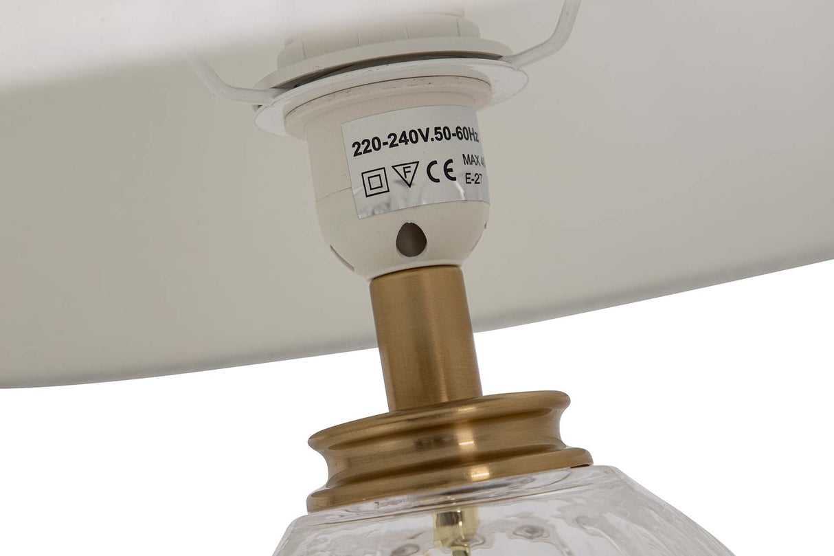 LAMPARA SOBREMESA METAL CRISTAL 38x38x62 CM