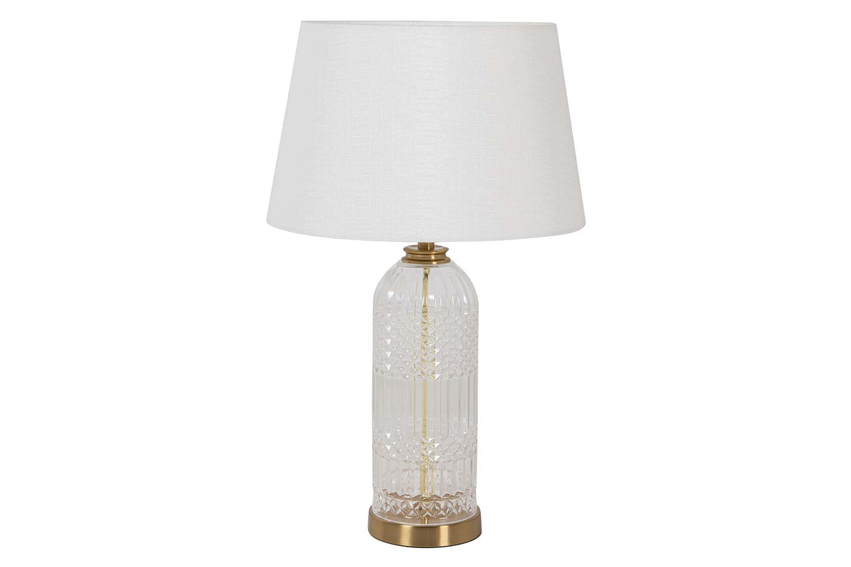 LAMPARA SOBREMESA METAL CRISTAL 38x38x62 CM