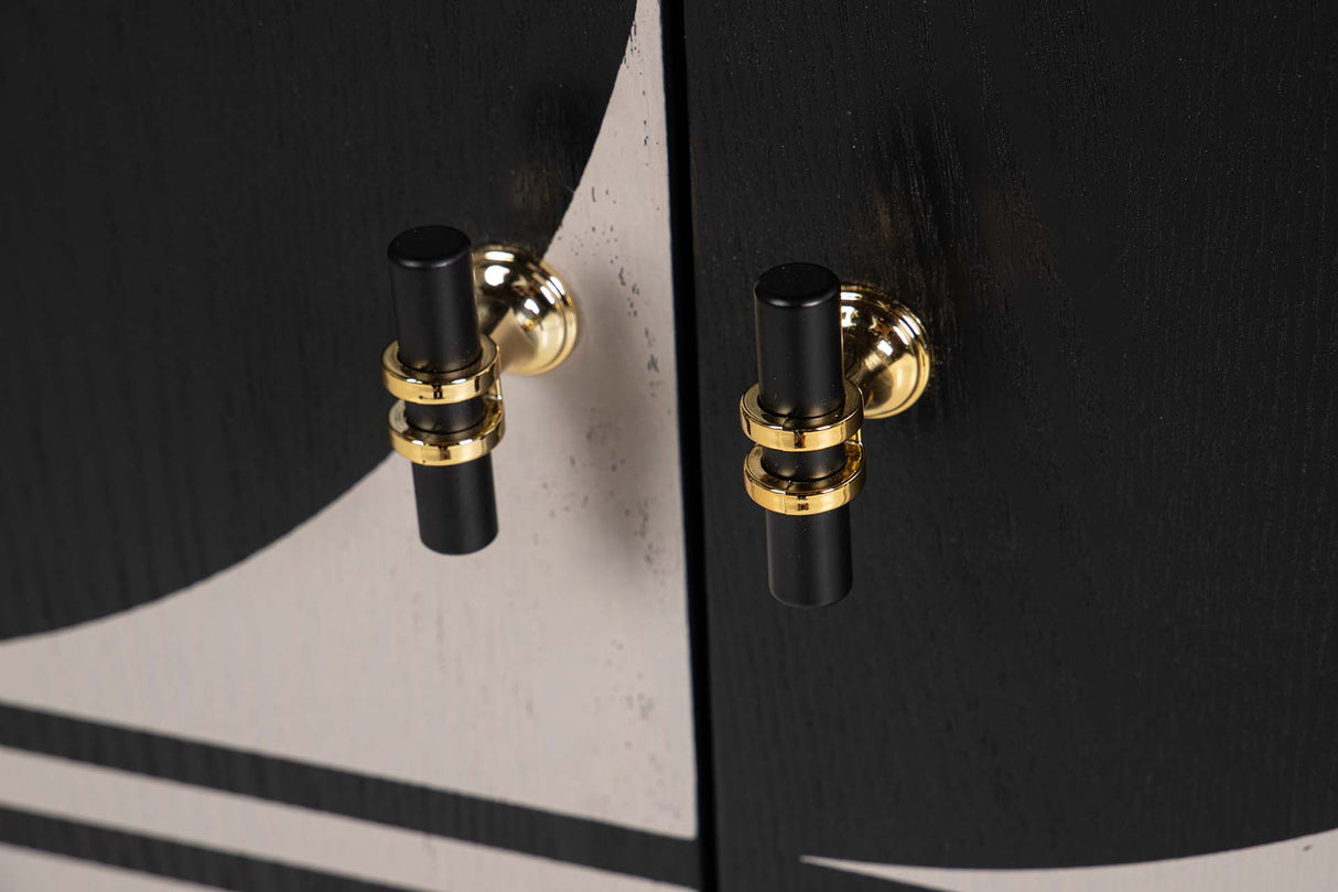 MDF Metal Black blanc 160x40x80 cm