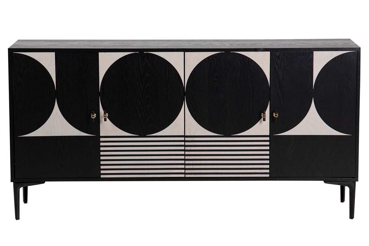 MDF Metal Black blanc 160x40x80 cm
