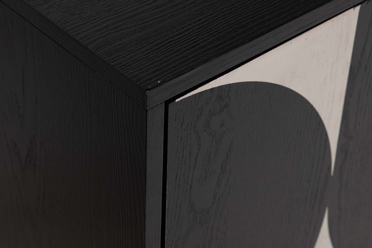 MDF Metal Black blanc 160x40x80 cm