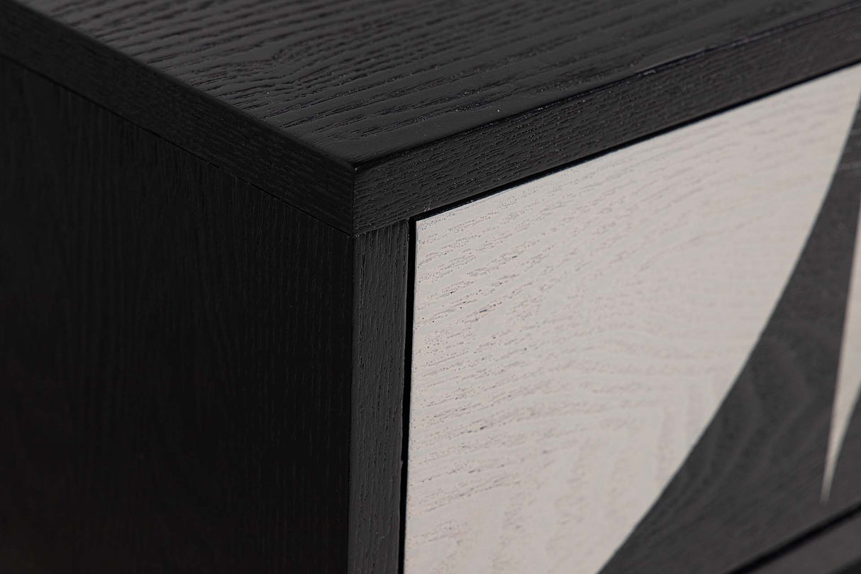 MDF Metal Black Black 100x40x77 cm