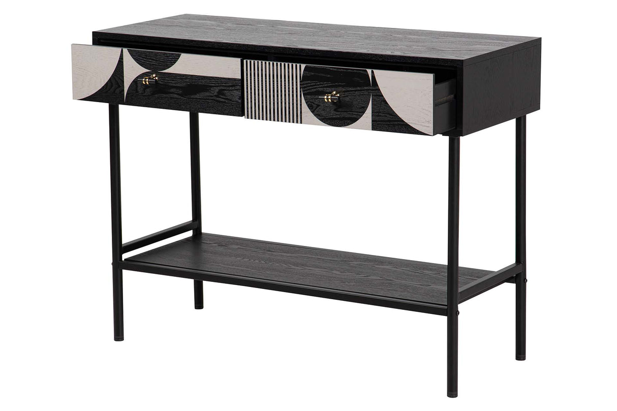 MDF Metal Black Black 100x40x77 cm