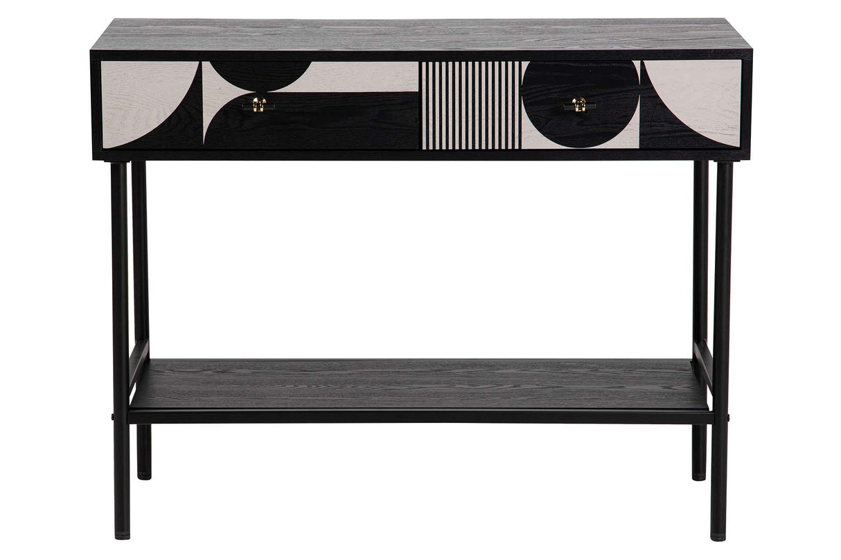MDF Metal Black Black 100x40x77 cm