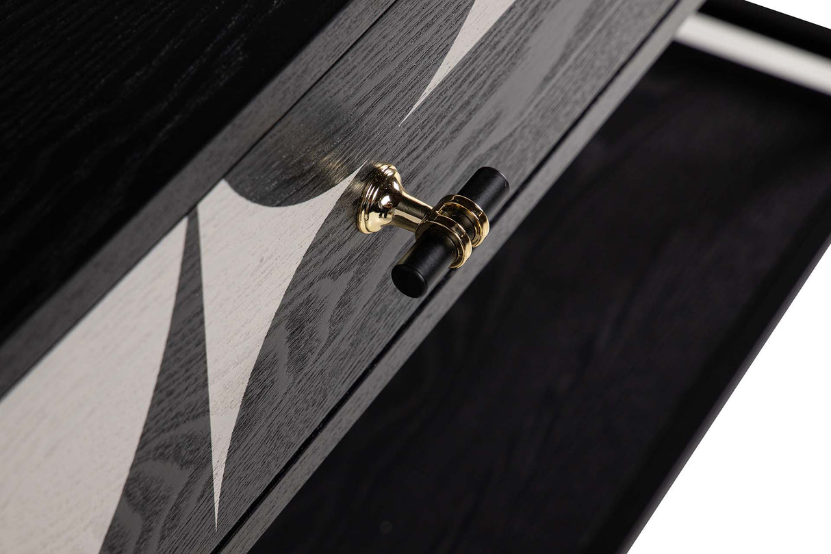 MDF Metal Black Black 100x40x77 cm