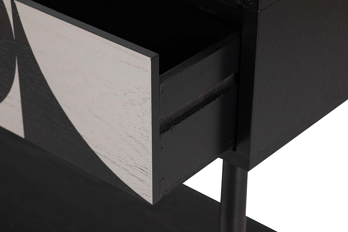 MDF Metal Black Black 100x40x77 cm