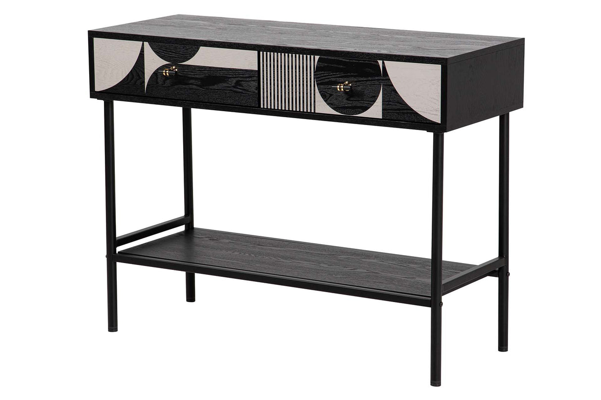 MDF Metal Black Black 100x40x77 cm