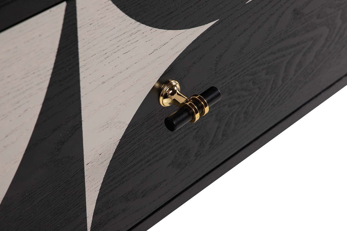 Tableau du centre noir MDF 110x56x45 cm